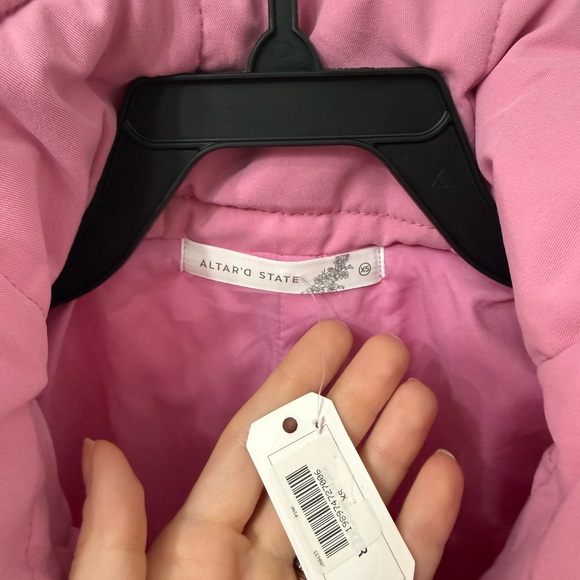 Altar'd State Bubble Quilted Pink Puffer Jacket - Picture 6 of 7